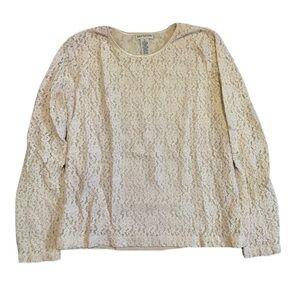 ANN TAYLOR Lace Long Sleeve Top - Size Large